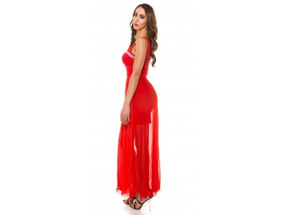 Společenské dlouhé šaty Červené