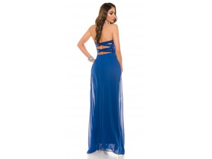 Společenské dlouhé šaty s flitry Královsky modré