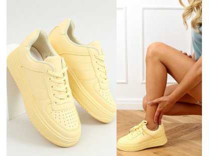 Sportovní boty na vyšší podrážce Charmian žluté