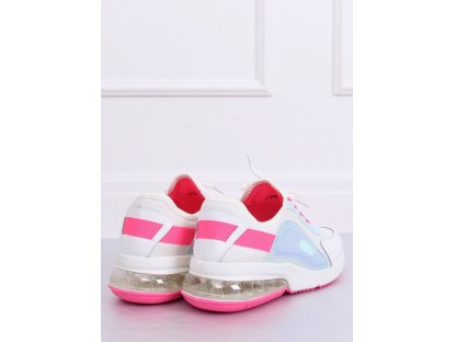 Sportovní boty s vysokou podrážkou Andrea bílé/fuchsiové