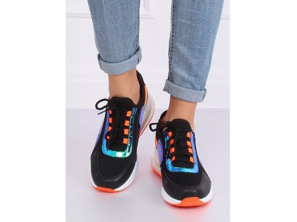 Sportovní boty s vysokou podrážkou Andrea černé/oranžové