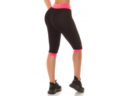 Sportovní capri kalhoty Koucla černé/růžové