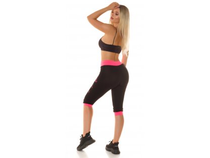 Sportovní capri kalhoty Koucla černé/růžové
