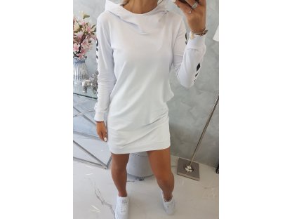 Sportovní šaty s kapucí Anna bílé