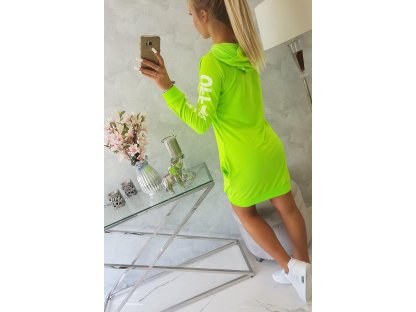 Sportovní šaty s kapucí Anna neonově zelené