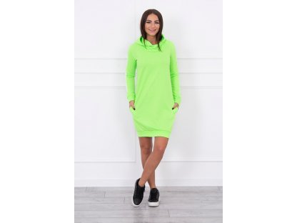 Sportovní šaty s kapucí Anna neonově zelené