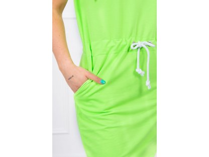 Sportovní šaty s kapucí Joss neonově zelené