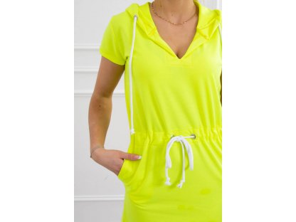 Sportovní šaty s kapucí Joss neonově žluté