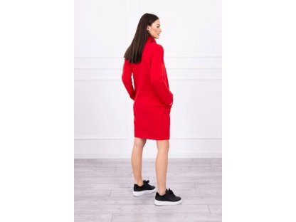 Stylové šaty s dlouhými rukávy Vickie červené