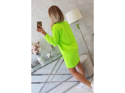 Stylové šaty s dlouhými rukávy Vickie neonově zelené