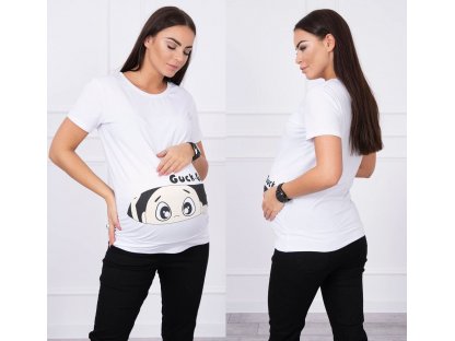 Těhotenské tričko Lallie bílé