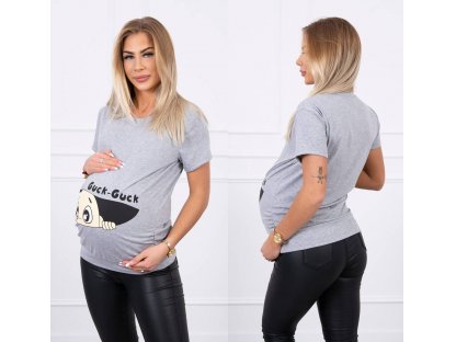 Těhotenské tričko Lallie šedé