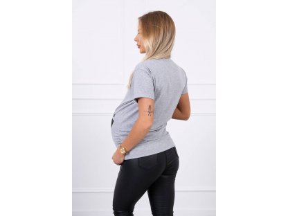 Těhotenské tričko Lallie šedé
