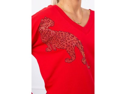 Tepláková souprava s leopardem Imogen červená
