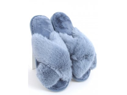 Teplé plyšové pantofle Kestrel modré