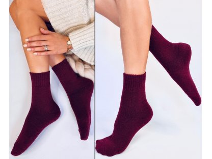 Teplé vlněné ponožky Ashling bordó
