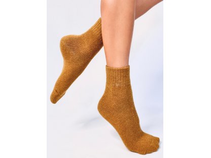 Teplé vlněné ponožky Ashling hnědé