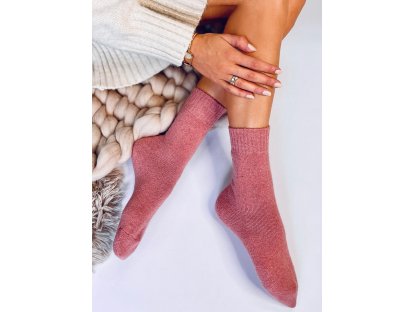 Teplé vlněné ponožky Ashling tmavě růžové