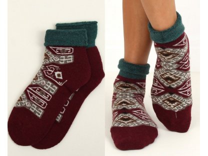 Teplé zimní ponožky Carolyn bordó