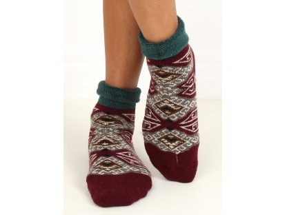 Teplé zimní ponožky Carolyn bordó