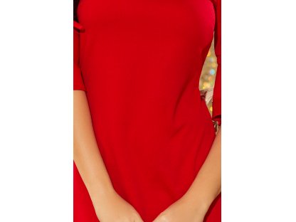 Trapézové šaty s mašlí Sabina červené