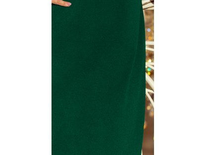 Trapézové šaty s mašlí Sabina zelené