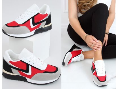 Trendy sportovní boty Olive červené/šedé/bílé
