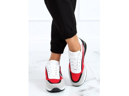 Trendy sportovní boty Olive červené/šedé/bílé