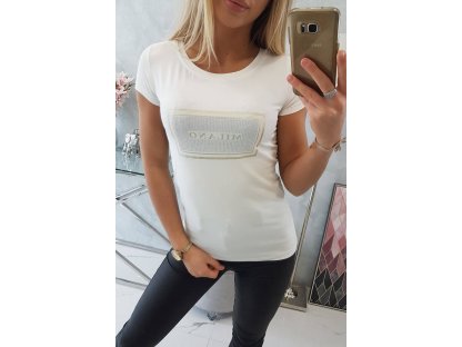 Tričko Milano s kamínky Linda ecru
