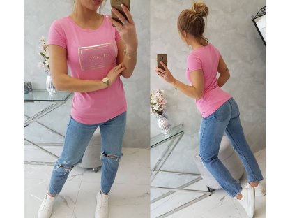Tričko Milano s kamínky Linda růžové