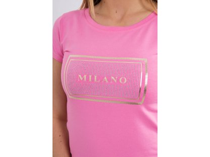 Tričko Milano s kamínky Linda růžové