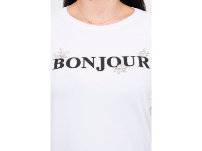 Tričko s nápisem BONJOUR bílé
