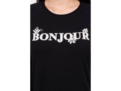 Tričko s nápisem BONJOUR černé