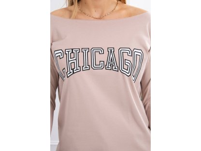 Tričko s nápisem CHICAGO Lyndsey béžové