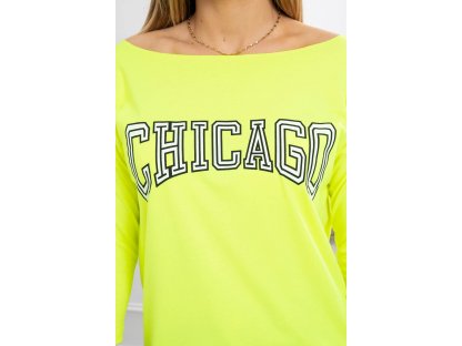 Tričko s nápisem CHICAGO Lyndsey neonově žluté