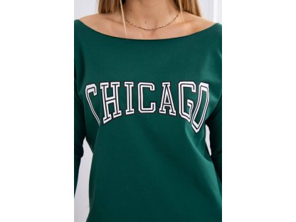 Tričko s nápisem CHICAGO Lyndsey tmavě zelené
