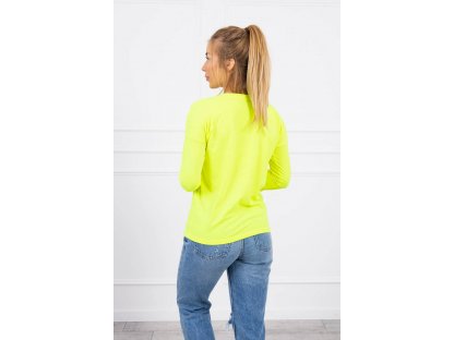 Tričko s výstřihem do V Janet neonově žluté