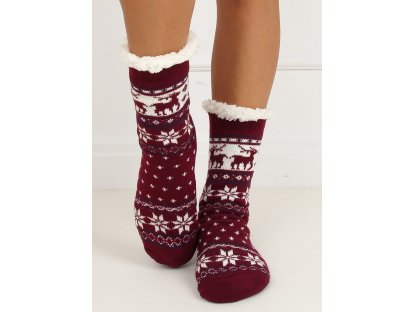 Vánoční ponožky s beránkem Rebecca bordó