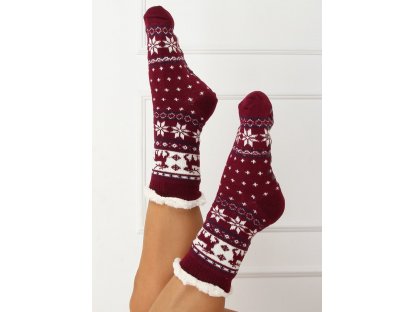 Vánoční ponožky s beránkem Rebecca bordó