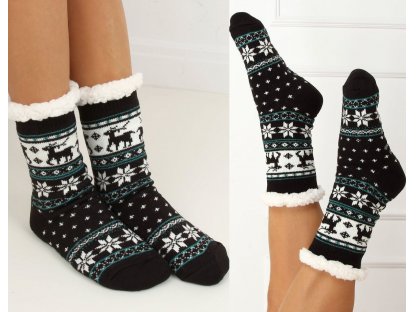 Vánoční ponožky s beránkem Rebecca černé