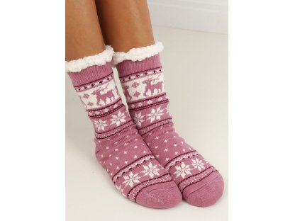 Vánoční ponožky s beránkem Rebecca růžové