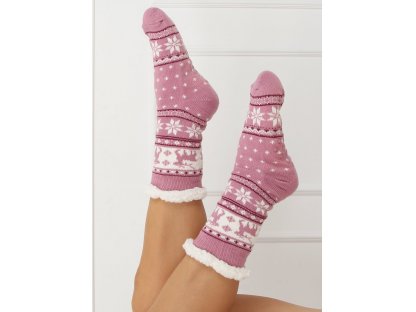 Vánoční ponožky s beránkem Rebecca růžové