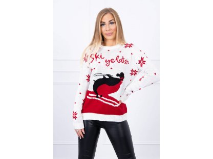 Vánoční svetr s tučňákem Mahala ecru