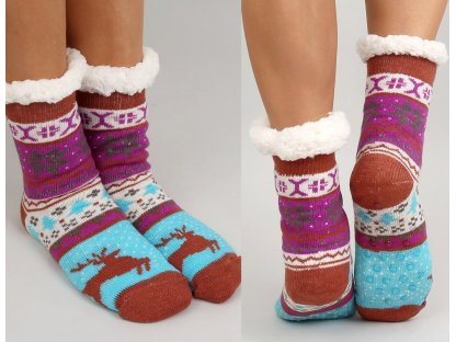 Vánoční teplé ponožky se sobem Prudence