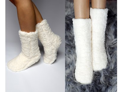 Vlněné ponožky Lilian bílé