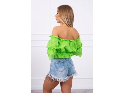 Volánkový crop top Korrine neonově zelený