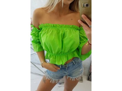 Volánkový crop top Korrine neonově zelený