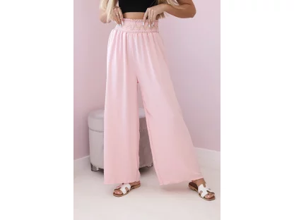 Volné kalhoty do pasu Jacklyn pudrově růžové