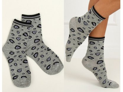 Vysoké leopardí ponožky Africa šedé