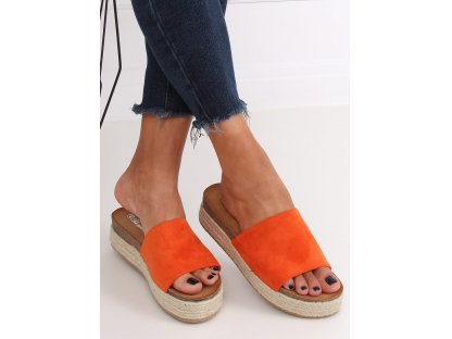 Vysoké pantofle espadrilky Keysha oranžové